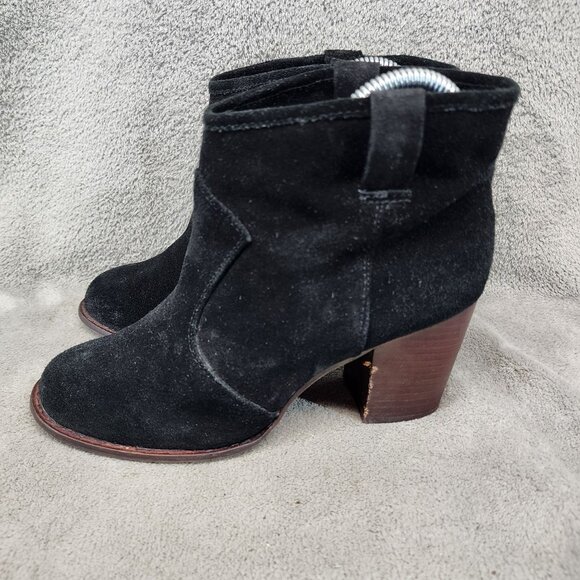 Splendid Shoes Womens Size 7.5 Black Leather Ankle Boots *Read* - Picture 1 of 12